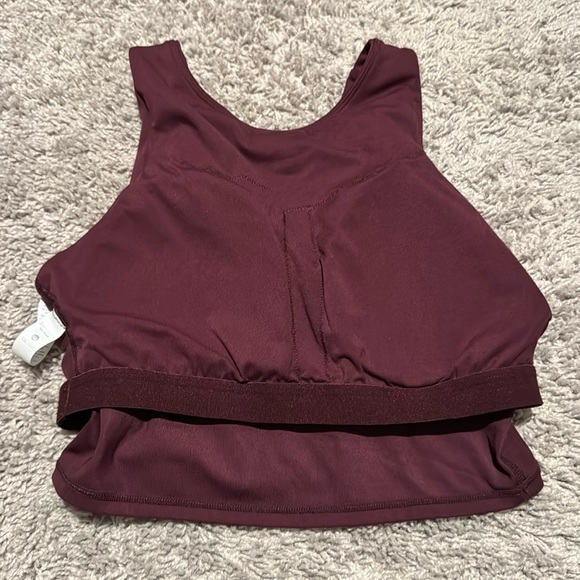 Maroon High Neck Workout Tank Small - Picture 3 of 5